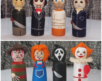 Horror Movie Collection / Halloween Peg Doll Set