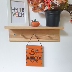 Halloween Sign Wall Art Decor, Home Sweet Haunted Home, Wall Hanging Housewarming Gift image 2