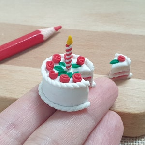 Miniature Birthday Cake Candle, Mini Fake Candle Set for Dollhouse Party image 3