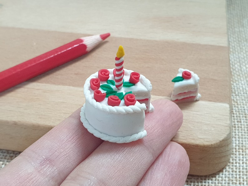 Miniature Birthday Cake Candle, Mini Fake Candle Set for Dollhouse Party image 3