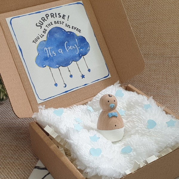 Baby Gender Announcement, Baby Reveal Gift Box for Grandparents & Family, Pregnancy Announce