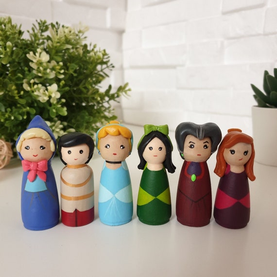 Cinderella Peg Doll Set, Wooden Dolls, Montessori Toys, Creative Play Toys,  Nursery Decor, Imaginative Play Toys, Prince Charming Doll 