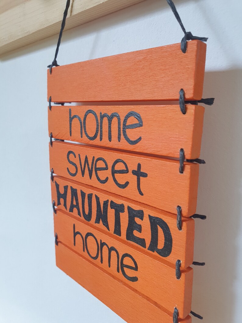 Halloween Sign Wall Art Decor, Home Sweet Haunted Home, Wall Hanging Housewarming Gift image 7