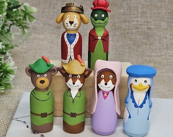 Robin Hood Wooden Peg Doll Set