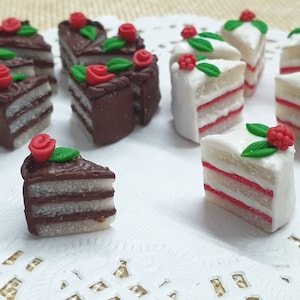 Miniature Cake Slice Dollhouse Sweet Food, 1:12 Scale Mini Cake for Doll House
