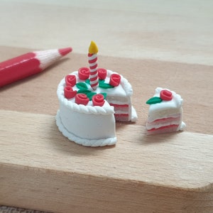 Miniature Birthday Cake Candle, Mini Fake Candle Set for Dollhouse Party image 10
