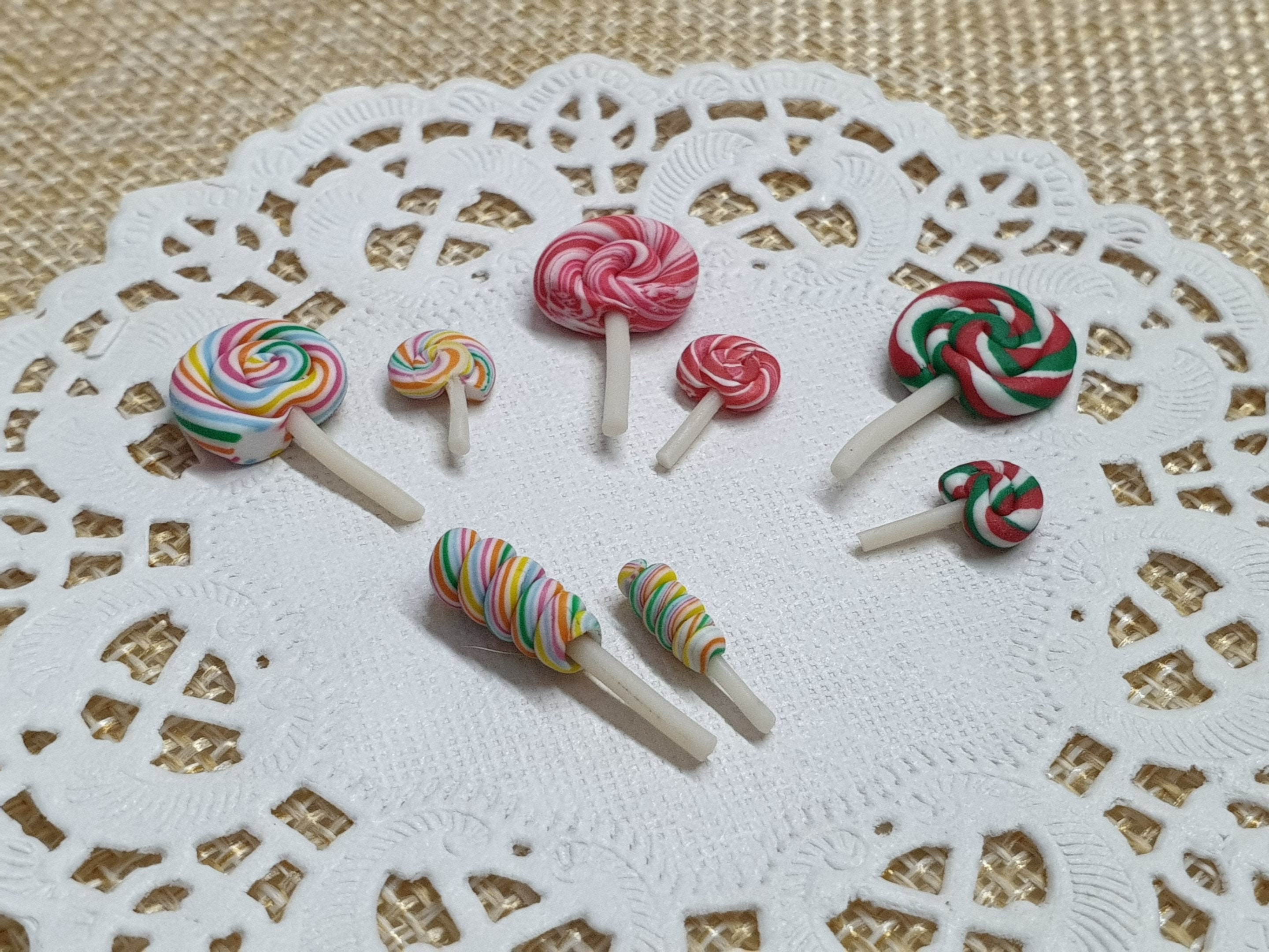 Small Objects Candy Miniature Lollipop Candy Dollhouse Accessory Sweet Food, 1 12 & 1 6 ...