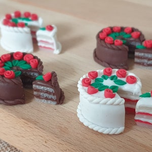 Miniature Birthday Cake Dollhouse Food, 1:12 Scale Mini Fake Cake for Doll House
