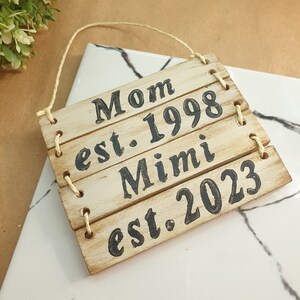 Cartel de madera de mamá y abuela, regalo del Día de la Madre para la abuela, decoración de granja moderna neutra, regalo personalizado de abuelos imagen 5