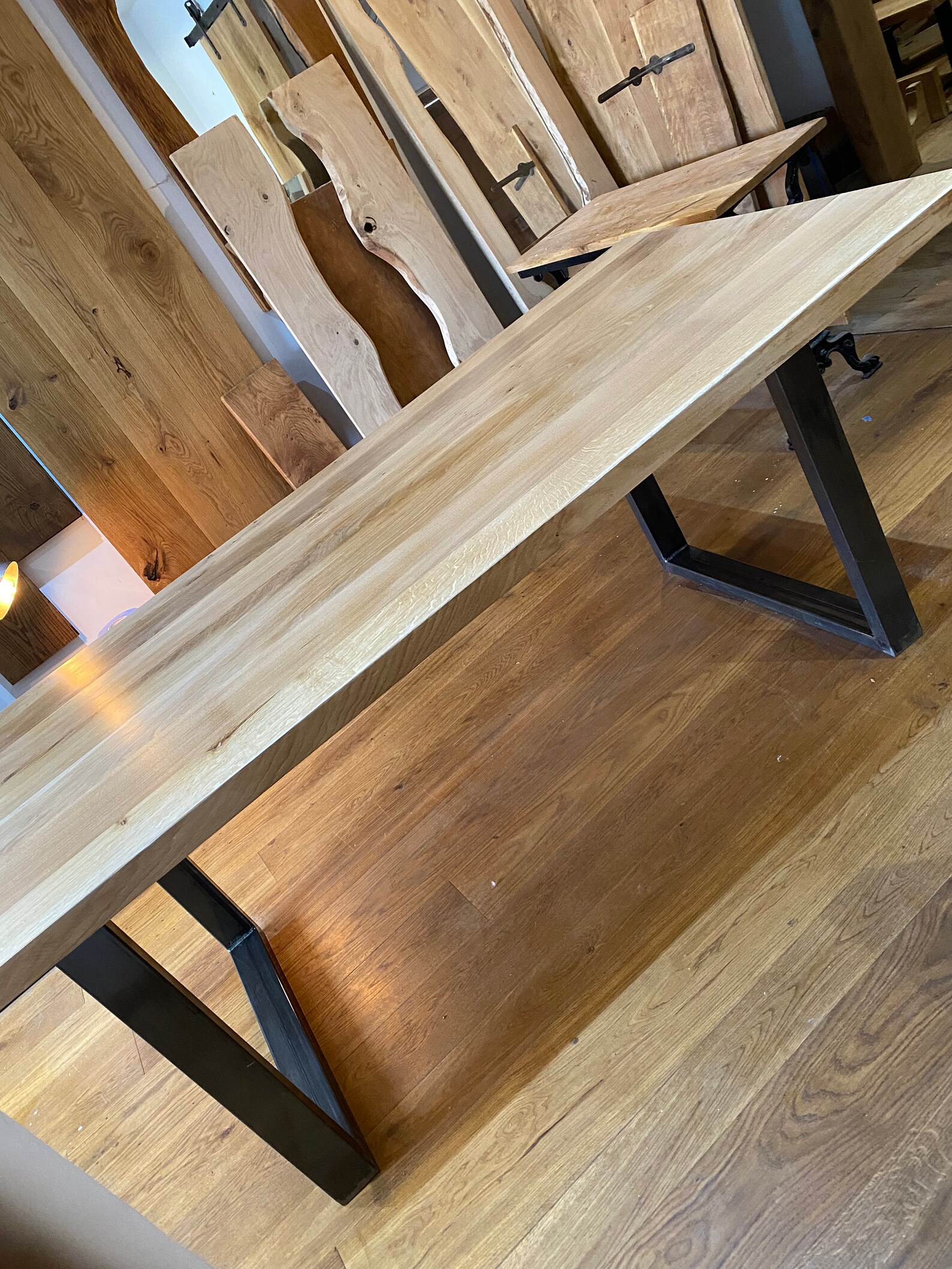 Solid oak table Etsy
