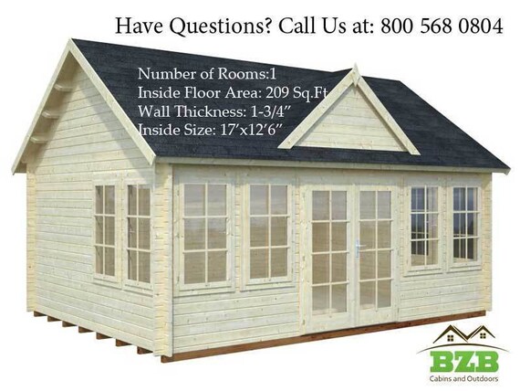 Lakeview Log Cabin Kit Prefab Kit Use It As Art Studio Etsy
