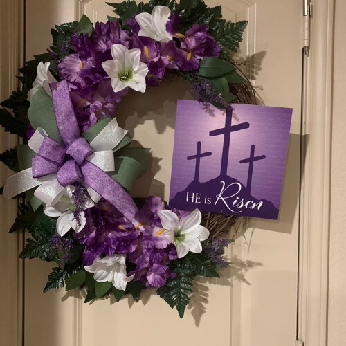 He is Risen Crown of Thorns Sign Wreath Enhancement Etsy