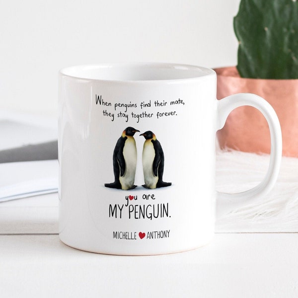 Wenn Pinguine ihren Kumpel finden, bleiben sie für immer zusammen Becher / Weihnachtsgeschenk für sie ihn Valentinstag / Freundin Geschenk für Frau Paar