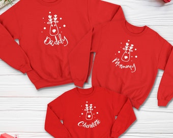 Cute Reindeer Matching Family Christmas jumper set / Family Christmas sweatshirt / Matching Family Christmas jumper / Festive family set