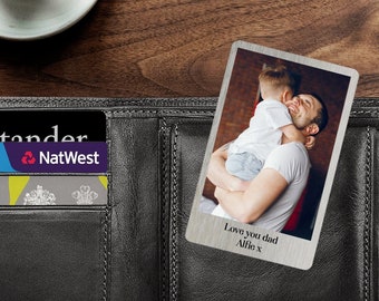 Wallet Photo Card / Personalised Dad Husband Grandad Grandma Mum Wife Gift / First Father's Day Christmas Custom Present Him Her / Valentine