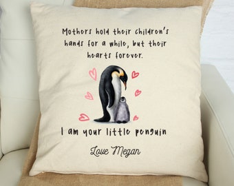 Personalised cushion for mum / Mother and daughter or son / Mother's Day Gift with your note / Mummy, new mum gift / First Mothers Day gift