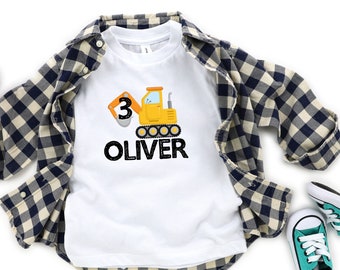 Personalised digger kids birthday t-shirt, I Dig Being, birthday boy t shirt, top, diggers, birthday gift, boy, girl, construction themed