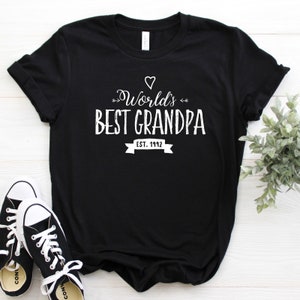 Weltbeste Opa T-shirt mit etablierten Datum / personalisierte Geschenk für Opa / Schwangerschaft Ankündigung / Vatertagsgeschenk