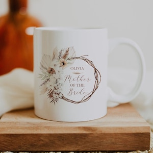 Personalizowany kubek dla Matki Panny Młodej / Prezent ślubny dla Druhny / Druhen / Kubek dla Zespołu Panny Młodej / Styl Boho / Prezent ślubny na plaży