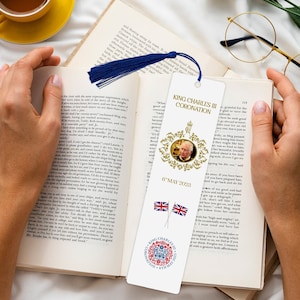 King Charles Coronation bookmark / God save the King / Official emblem bookmark / Union Jack keepsake / Celebration souvenir