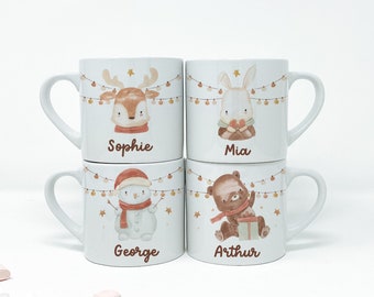 Personalised Kids Christmas Mug with child’s name Boy Girl Gift For Son Daughter Grandson Granddaughter Nephew Niece Children Xmas Present