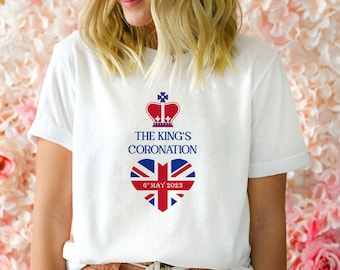 La camiseta de la coronación del rey / ADULTOS NIÑOS BEBÉ / Union Jack / King Charles 3 2023 recuerdo de celebración / 6t May Street Office Party outfit