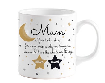 Personalised mum mug with children names / Little stars / Cute Personalised Mother's Day Gift with names / Gift for mum / New mum gift