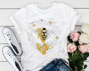 Bee t-shirt / Gift for women / Bee kind / Nature Tee / Vegan tshirt / Bumblebee trendy summer and spring concept