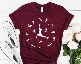 Yoga poses t-shirt / Yoga Gift for women / Yogi gift / Woman's men's GYM exercise Top