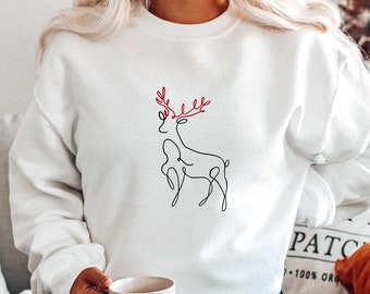 Reindeer Christmas Jumper / Unisex Adult Kids Sizes / Rudolph Matching Family Sweatshirt / Xmas Shirt Women Men Girl Boy Young Toddler