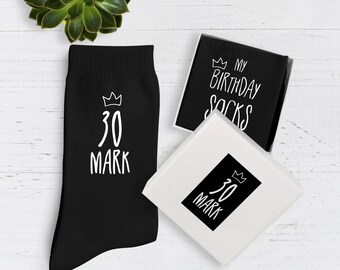 Personalised birthday socks with name and age / FOR MEN / Birthday gift for men, gift for him