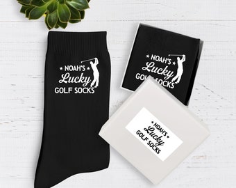 Personalised lucky golf socks / FOR MEN / Birthday gift for golfer men / Golf lover Christmas gift daddy dad grandad golf socks / Custom