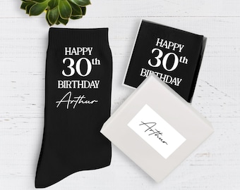 Personalised birthday socks with name and age / FOR MEN / Birthday gift for men gift for him / 18th 21st 30th 40th 50th 60th age socks