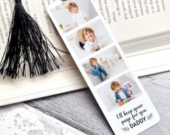 Personalised I'll keep your page metal photo bookmark with tassel / Gift for him or her / Father's Day gift for daddy grandpa mummy grandma