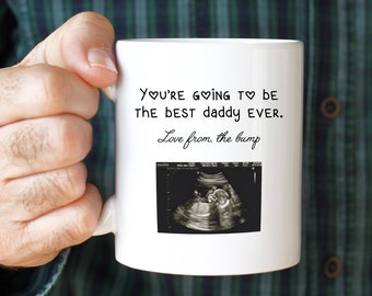 Regalo personalizado del Primer Día del Padre de la taza de golpes / Regalo de ultrasonido para bebés / 1er regalo del Día del Padre para papá o abuelo nuevo / Papá presente