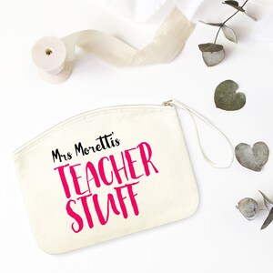 Bolso mini bolso de la cosa del profesor / profesor personalizado gracias regalo / estuche del lápiz / regalos de apreciación del profesor / bolsa de accesorios del fin del término