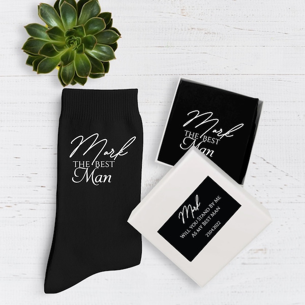 Personalisierte The Best Man Socken / Luxus Weiche Bio Bambus Hochzeitssocken / Bräutigam Trauzeuge Usher / Besondere Socken für einen besonderen Spaziergang