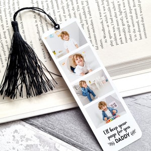 Personalised I'll keep your page metal photo bookmark with tassel / Gift for him or her / Father's Day gift for daddy grandpa mummy grandma