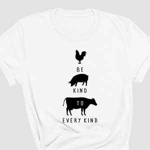 Camiseta vegana / Sé amable con todo tipo / Talla Unisex / Regalo vegano / Camiseta vegana divertida / Camiseta vegana / Camiseta vegetariana / Camiseta vegetariana / Camiseta vegetariana