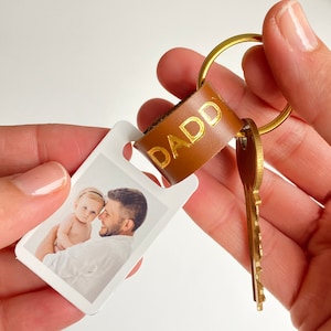 Cadeau pour papa Premier cadeau de fête des pères pour nouveau papa Personnalisé papa photo porte-clés photo Noël cadeau d'anniversaire de papa