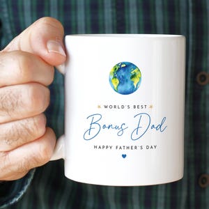 Father’s Day Mug for Bonus Dad World’s Best Bonus Dad Gift from Stepkids Birthday Christmas Keepsake Coffee Cup for Him