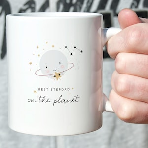 Stiefvater Tasse Bester Stiefvater auf dem Planeten Geschenk für Bonus Papa Vatertag Geburtstag Weihnachtsandenken Kaffeetasse Lustiges spezielles Geschenk für ihn