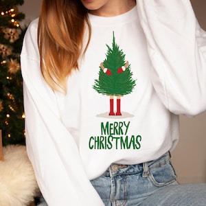 Weihnachtsbaum Frohe Weihnachten Pullover / Unisex Erwachsene & Kinder Größen / Passende Familienpullover / Süßes Weihnachts-Shirt für Frauen, Mädchen
