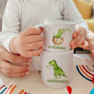 Personalised Family Mug / Funny Daddy and Baby Cute Animals New Home Gift / Dada and Me Matching gift / Papa Toddler Children Present