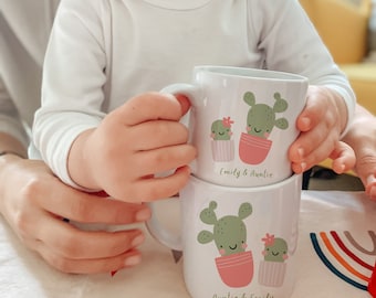 Taza familiar personalizada a juego / Abuela divertida Tía abuela mamá y regalo de bebé / Regalo a juego de mamá y yo / Niños pequeños presentes