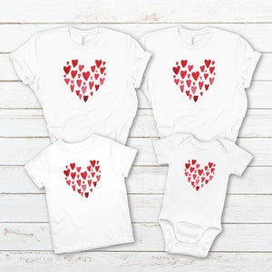Love hearts matching Family Shirts / Valentine&#39;s days T shirt / First Valentine / Family love / Gift matching shirts for Valentines day