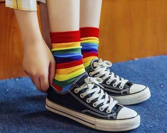 Pride rainbow socks / Pride gift / LGBTQ flag socks / Gay Pride / Cute LGBTQ accessory / Pride Week Gift / Pride month