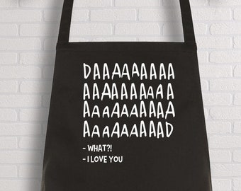 Cute Apron for dad / I love you dad / Chef Dad / BBQ apron for daddy / Dad Birthday gift / Dad gift / Father's Day gift / Gift for him