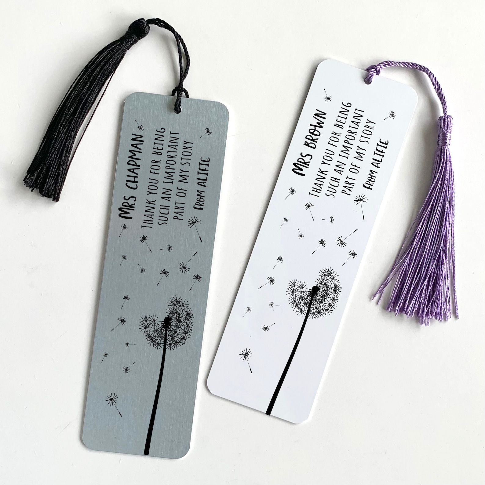 Personalised Teacher Bookmark With Tassel / Gift for Him or Her / Thank ...