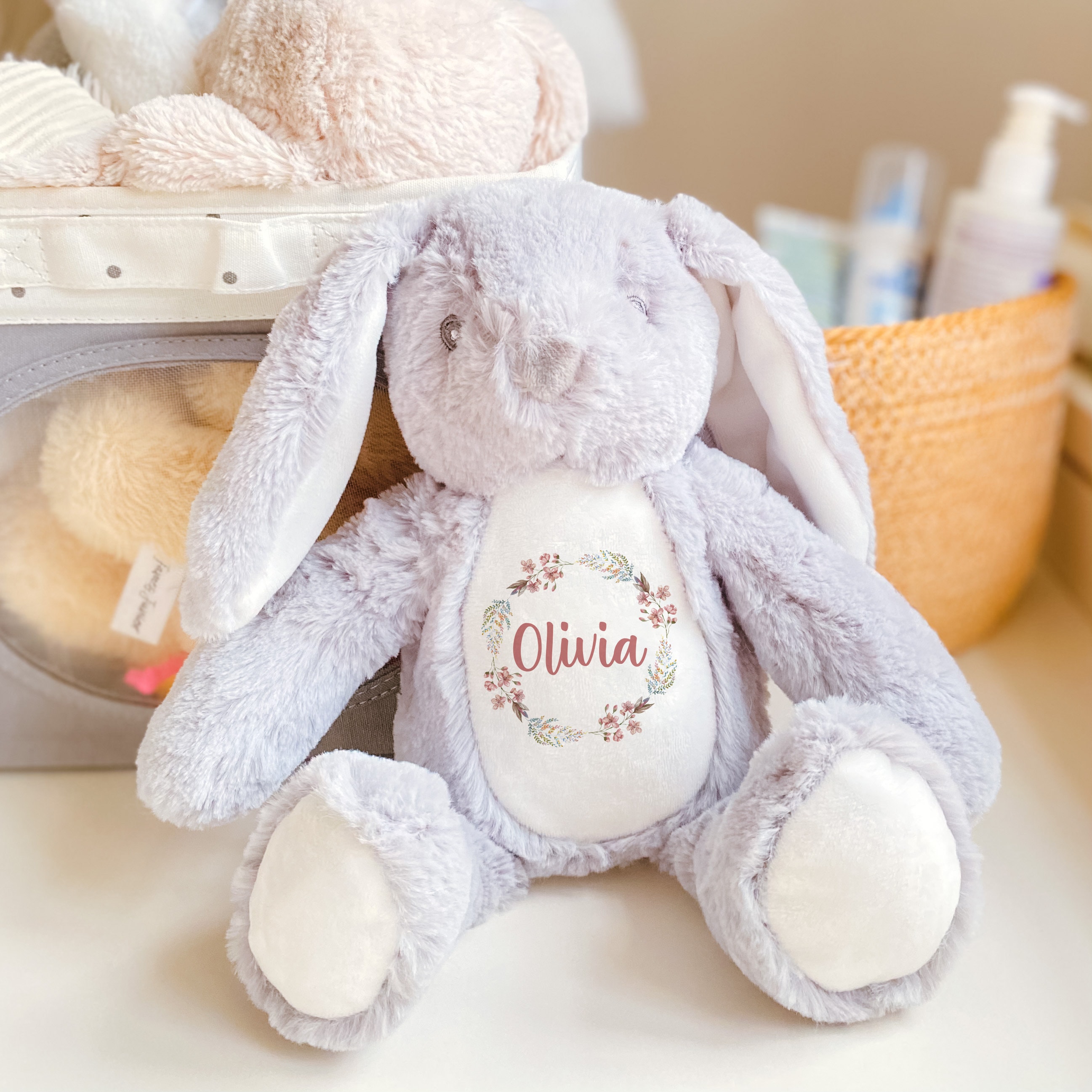 Plush Bunny Rabbit with Pulling Ears Doll Keychain Gift Toy for Boy and  Girl.